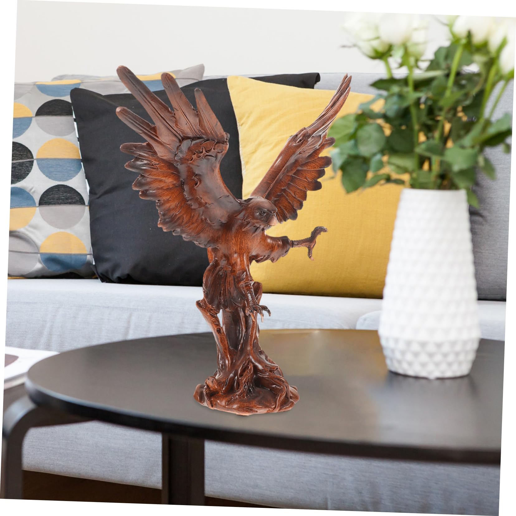 Amazon.co.jp: AOKWAWALIY ワシの装飾品 樹脂製の鷲の像 動物鳥の図 庭